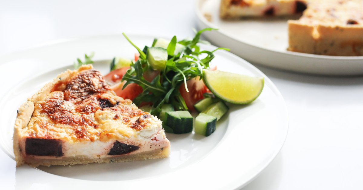 Beetroot and goat's cheese quiche Kidney Care UK