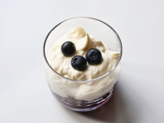 Individual blueberry and lemon trifles