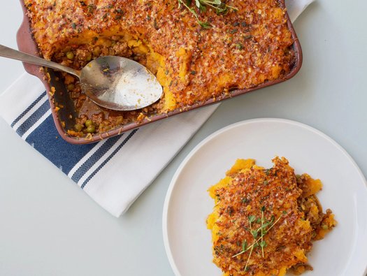 Shepherd’s pie with swede and carrot mash