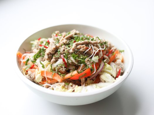 Vietnamese pork and rice noodle salad