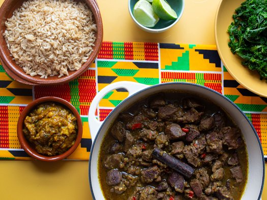Curry mutton and rice
