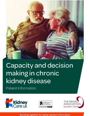 Capacity and decision making in chronic kidney disease - Kidney Care UK