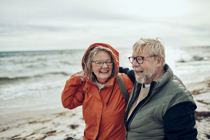 Covid - emotional wellbeing - laughing older couple