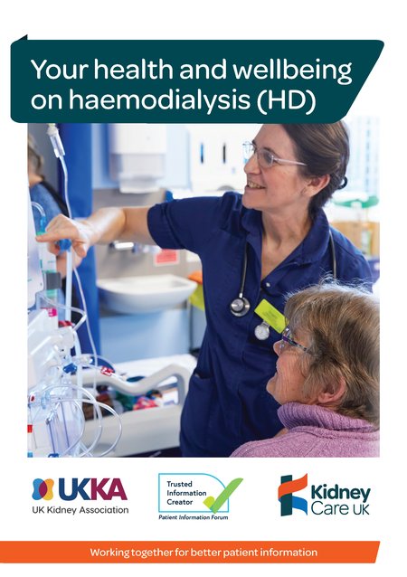 Your health and wellbeing on haemodialysis (HD) Patient Information leaflet front cover