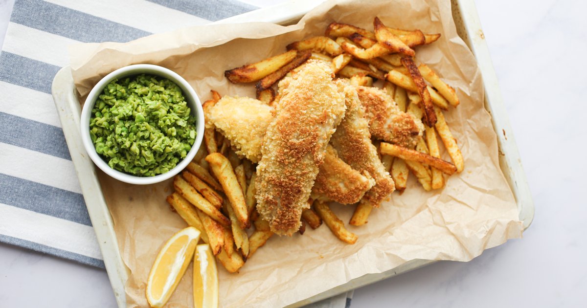 Homemade fish and chips with mushy peas | Kidney Care UK