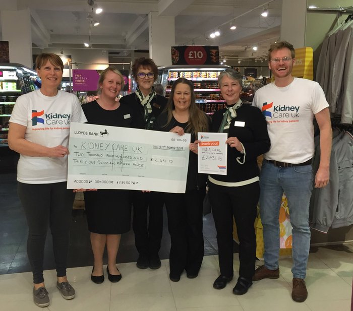 Kidney Care UK cheque presentation Deal