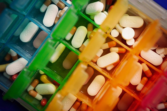 medication - medicines for CKD - colourful pillbox